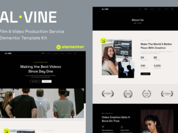 Alvine – Film & Video Production Service Elementor Template Kit