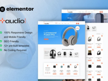 AudioPlus – Audio Store WooCommerce Elementor Template Kit