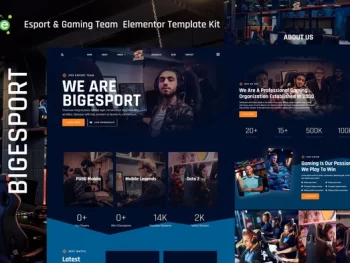 Bigesport – Esport & Gaming Team Elementor Template Kit