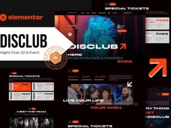 Disclub – Night Club DJ & Events Elementor Pro Template Kit