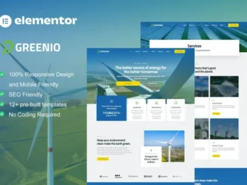 Greenio – Green Energy & Technology Company Elementor Template Kit