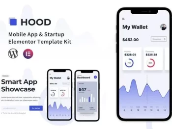 Hood – Mobile App & Startup Elementor Template Kit