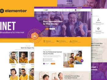 Inet – Broadband & Internet Service Provider Elementor Pro Template Kit