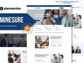 Minesure – Insurance Business Elementor Template Kit