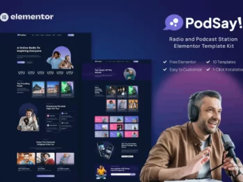 PodSay – Radio & Podcast Station Elementor Template Kit