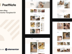 PoetNote – Modern Blog Elementor Pro Template Kit