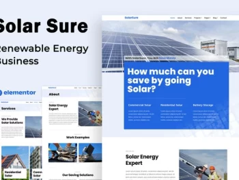 Solar Sure – Renewable Energy Business – Elementor Template Kit