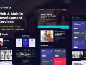 Solvero – Web & Mobile Development Service Elementor Template Kit