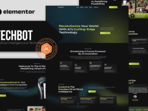 Techbot – Artificial Intelligence & Technology Services Elementor Template Kit