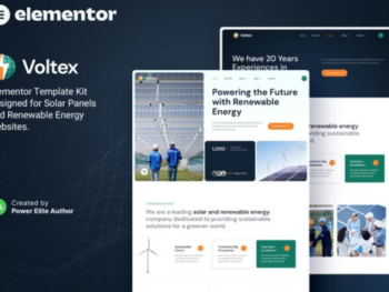 Voltex – Solar Panels & Renewable Energy Company Elementor Template Kit