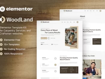 WoodLand – Carpenter & Craftsman Elementor Template Kit