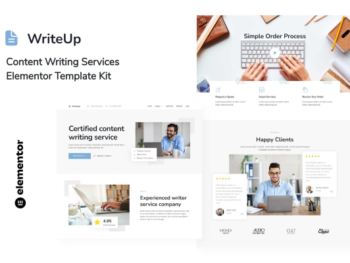 WriteUp – Content Writing Services Elementor Template Kit