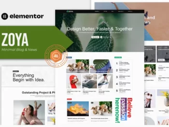 Zoya – Minimal Blog Elementor Template Kit