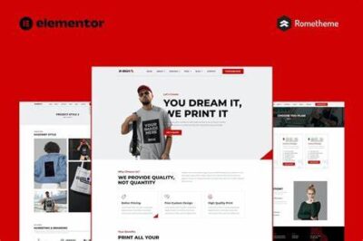 D-Shirt – T Shirt Design and Printing Elementor Pro Full Site Template Kit