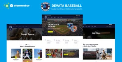 Devata – Baseball Team and Sports Club Elementor Template Kit