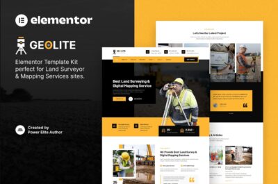 Geolite é um moderno e limpo Elementor Template Kit que é perfeito para aqueles que querem criar um site baseado em WordPress de aparência profissional