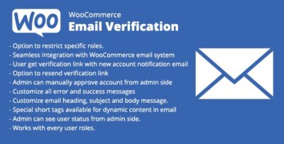 "WooCommerce Email Verification" é um addon do WooCommerce para gerar o link de verificação da conta no registro do usuário. Portanto, diga não ao spam